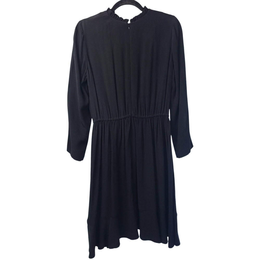 SANDRO Dress Women's Long Sleeve Ruffle Collar Mini Black (EU) 38/ US M NWT - Picture 8 of 10